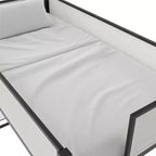 Bellemave Letto a soppalco singolo con scrivania e mensole, nero