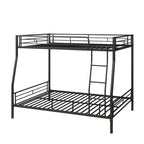 Bellemave Letto a castello in metallo resistente, matrimoniale sopra queen size, per adulti, telaio senza rumore, non necessita di rete, nero