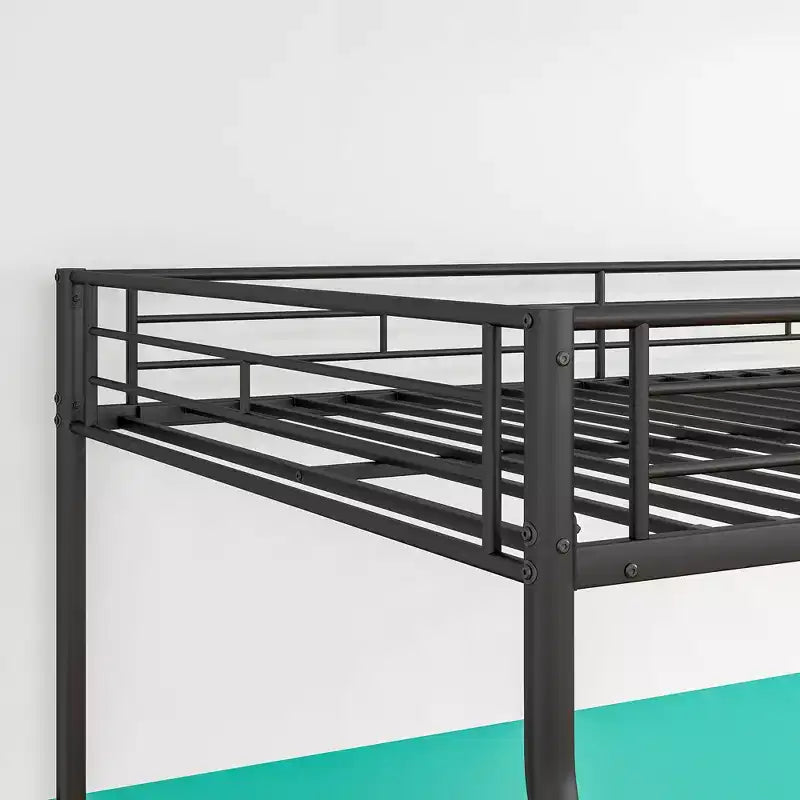 Bellemave Letto a castello in metallo resistente, matrimoniale sopra queen size, per adulti, telaio senza rumore, non necessita di rete, nero