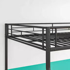Bellemave Letto a castello in metallo resistente, matrimoniale sopra queen size, per adulti, telaio senza rumore, non necessita di rete, nero