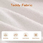 106 Divano Senza Struttura in Tessuto Teddy 32D, design a colori a contrasto, Divano Morbido e Comodo con Chaise Longue a L, per Soggiorno, Bianco