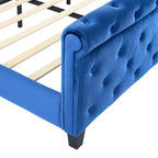 Letto a slitta imbottito Christopher Knight Home Boyle con testiera ad alette e pediera a volute