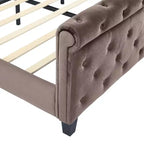 Letto a slitta imbottito Christopher Knight Home Boyle con testiera ad alette e pediera a volute