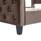Letto a slitta imbottito Christopher Knight Home Boyle con testiera ad alette e pediera a volute