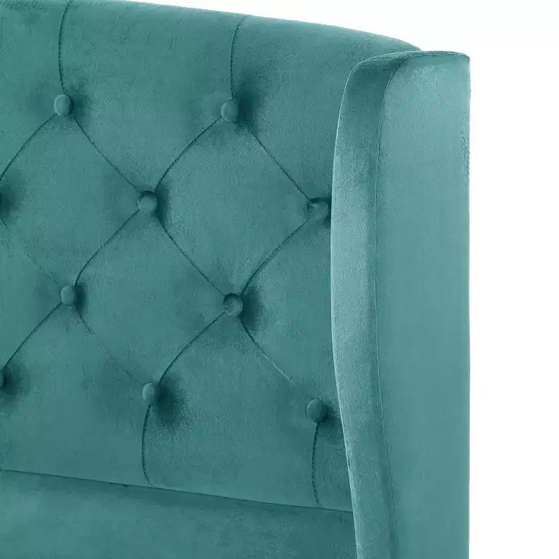 Letto a slitta imbottito Christopher Knight Home Boyle con testiera ad alette e pediera a volute