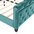 Letto a slitta imbottito Christopher Knight Home Boyle con testiera ad alette e pediera a volute