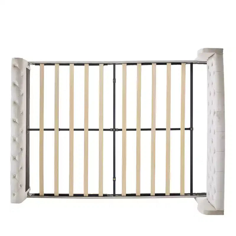 Letto a slitta imbottito Christopher Knight Home Boyle con testiera ad alette e pediera a volute