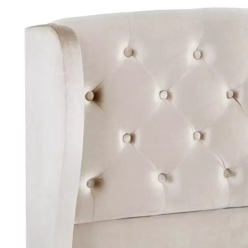 Letto a slitta imbottito Christopher Knight Home Boyle con testiera ad alette e pediera a volute