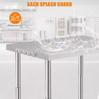 Tavolo da lavoro per preparazione da cucina 36*24*35 pollici con ripiano inferiore regolabile, tavolo multiuso per ristorante, garage, hotel, bordo dritto