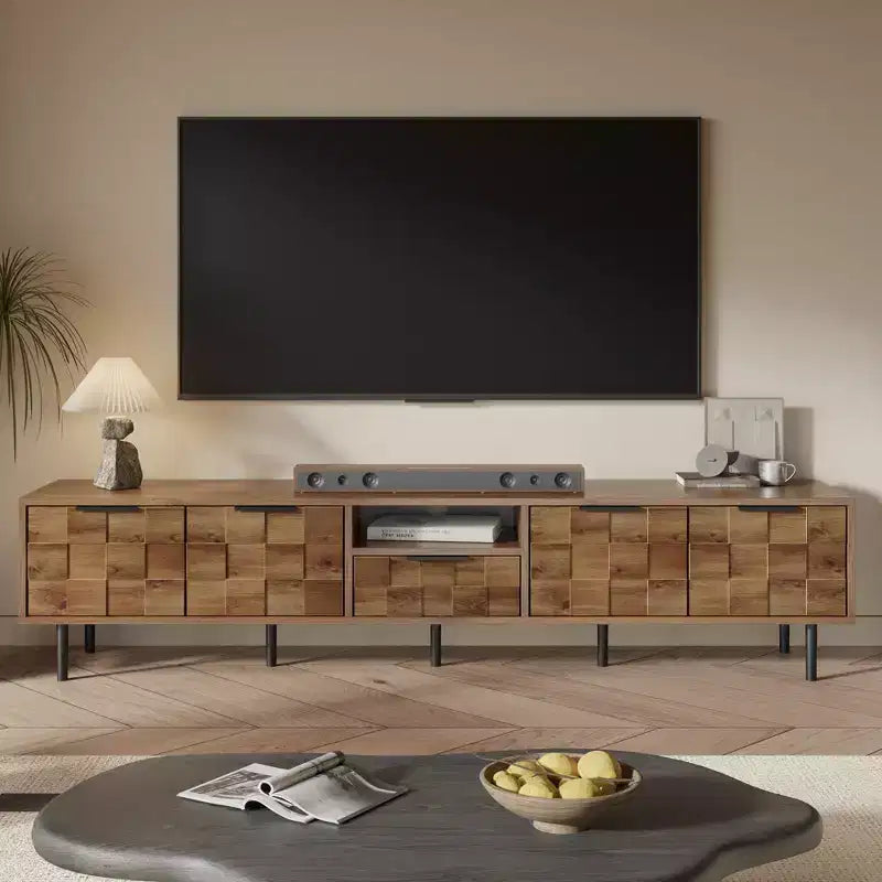 JVNOXK-78 Mobile TV in legno con contenitore, adatto per TV da 85/75/65 pollici, Porta TV da salotto
