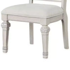 Set di 2 sedie da pranzo Royal Hampton, in legno massello, rivestite in tessuto color avorio con bottoni in capitonné