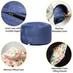 COZONY Poltrona a sacco da 90 cm in memory foam - Morbido tessuto in velluto olandese, divano rotondo con imbottitura inclusa per adulti