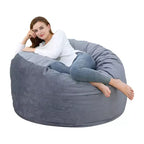 COZONY Poltrona a sacco da 90 cm in memory foam - Morbido tessuto in velluto olandese, divano rotondo con imbottitura inclusa per adulti