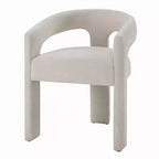 Royal Hampton Set di 2 sedie da pranzo laterali, schienale arrotondato, chenille bianco moderno