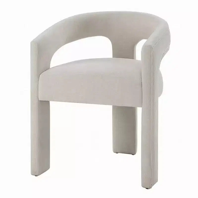 Royal Hampton Set di 2 sedie da pranzo laterali, schienale arrotondato, chenille bianco moderno
