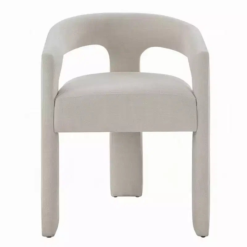 Royal Hampton Set di 2 sedie da pranzo laterali, schienale arrotondato, chenille bianco moderno