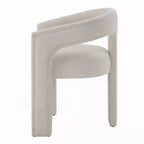Royal Hampton Set di 2 sedie da pranzo laterali, schienale arrotondato, chenille bianco moderno