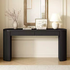 Fluted Wood Console Table with Stroge, Narrow Entryway Table with Drawers for Living Room and Entryway