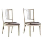 Set di 2 sedie da pranzo Royal Hampton, schienale con pannelli sfaccettati, legno bianco, grigio