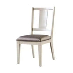 Set di 2 sedie da pranzo Royal Hampton, schienale con pannelli sfaccettati, legno bianco, grigio