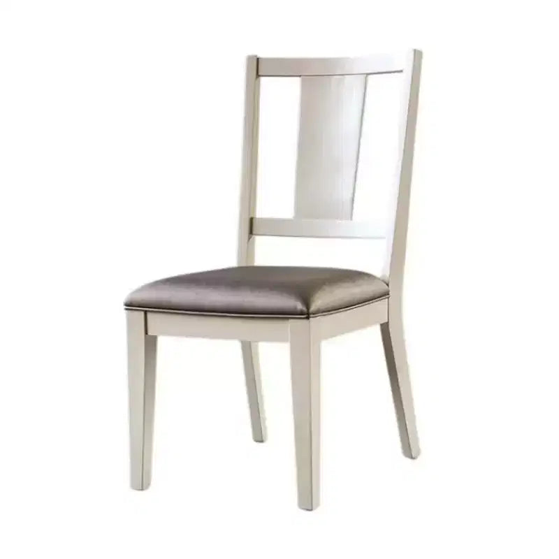 Set di 2 sedie da pranzo Royal Hampton, schienale con pannelli sfaccettati, legno bianco, grigio