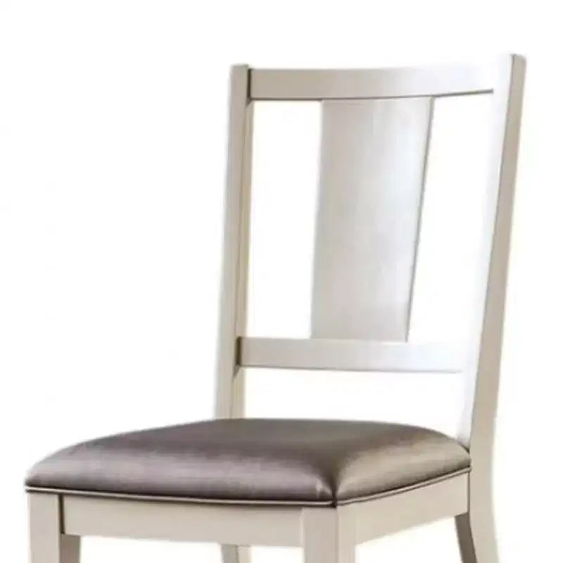 Set di 2 sedie da pranzo Royal Hampton, schienale con pannelli sfaccettati, legno bianco, grigio
