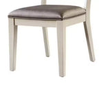 Set di 2 sedie da pranzo Royal Hampton, schienale con pannelli sfaccettati, legno bianco, grigio