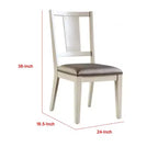 Set di 2 sedie da pranzo Royal Hampton, schienale con pannelli sfaccettati, legno bianco, grigio