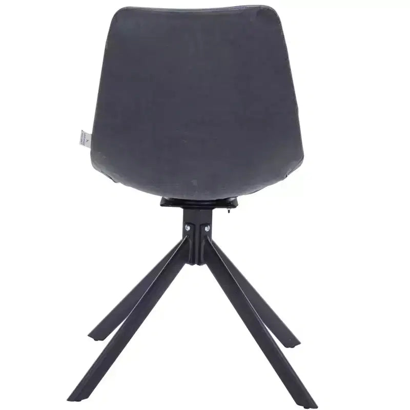 Sedia da pranzo LeisureMod in pelle con girevole a 360 gradi e gambe in ferro verniciato a polvere