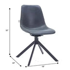 Sedia da pranzo LeisureMod in pelle con girevole a 360 gradi e gambe in ferro verniciato a polvere