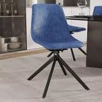 Sedia da pranzo LeisureMod in pelle con girevole a 360 gradi e gambe in ferro verniciato a polvere