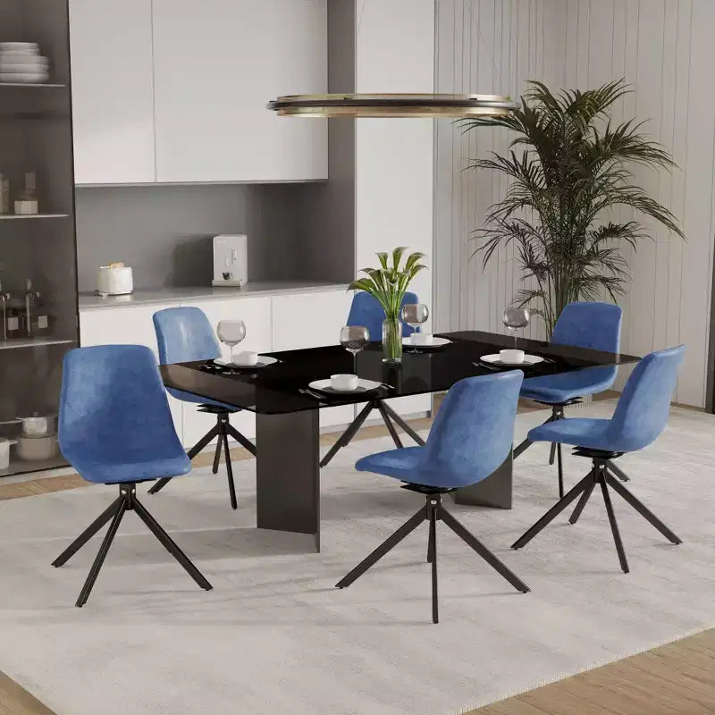 Sedia da pranzo LeisureMod in pelle con girevole a 360 gradi e gambe in ferro verniciato a polvere