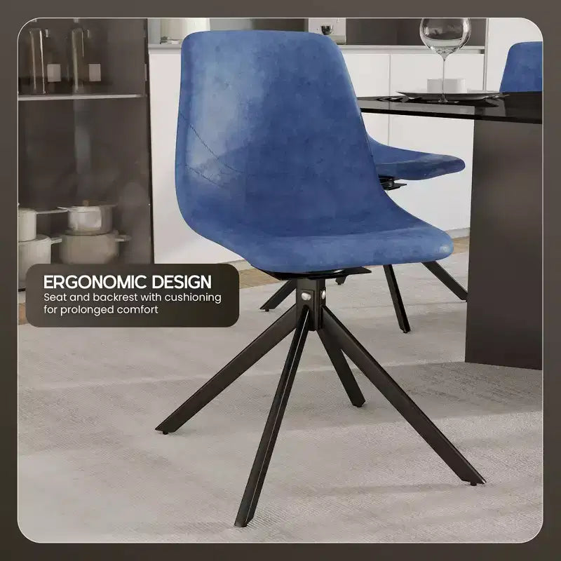 Sedia da pranzo LeisureMod in pelle con girevole a 360 gradi e gambe in ferro verniciato a polvere
