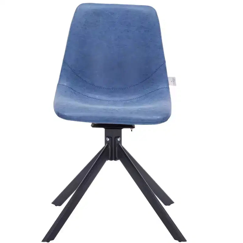 Sedia da pranzo LeisureMod in pelle con girevole a 360 gradi e gambe in ferro verniciato a polvere