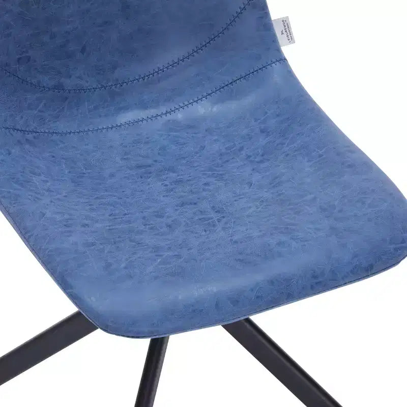 Sedia da pranzo LeisureMod in pelle con girevole a 360 gradi e gambe in ferro verniciato a polvere