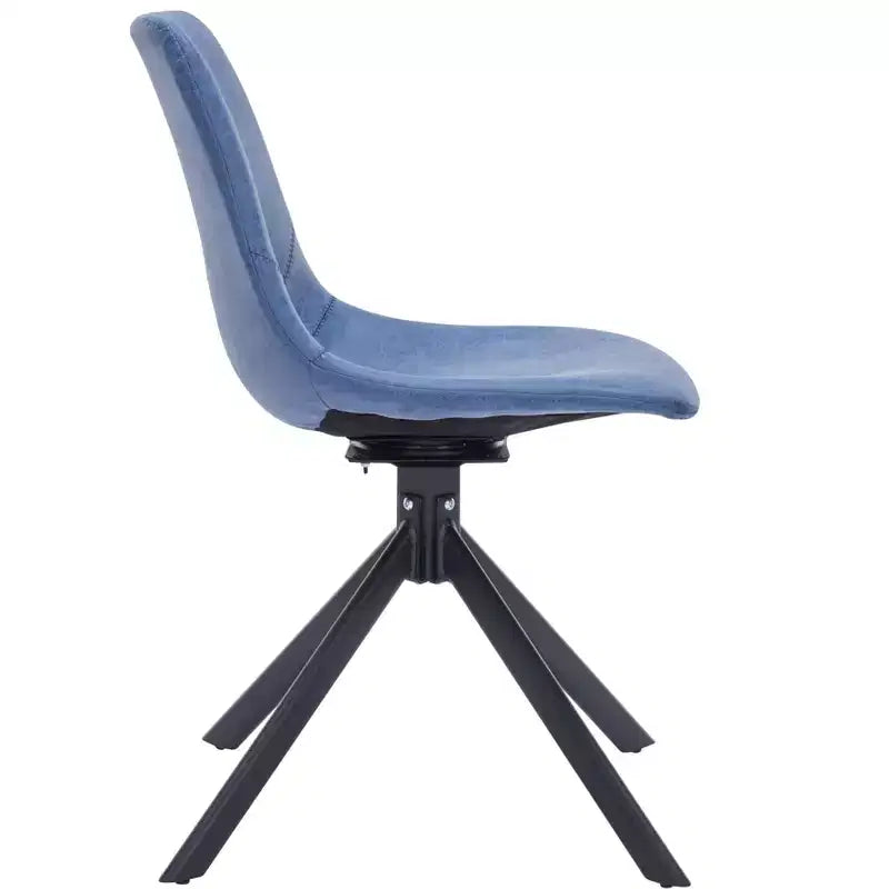 Sedia da pranzo LeisureMod in pelle con girevole a 360 gradi e gambe in ferro verniciato a polvere