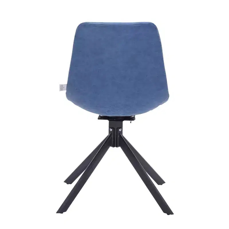 Sedia da pranzo LeisureMod in pelle con girevole a 360 gradi e gambe in ferro verniciato a polvere