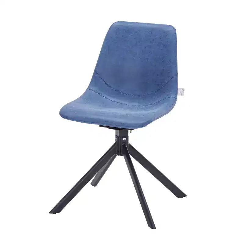 Sedia da pranzo LeisureMod in pelle con girevole a 360 gradi e gambe in ferro verniciato a polvere