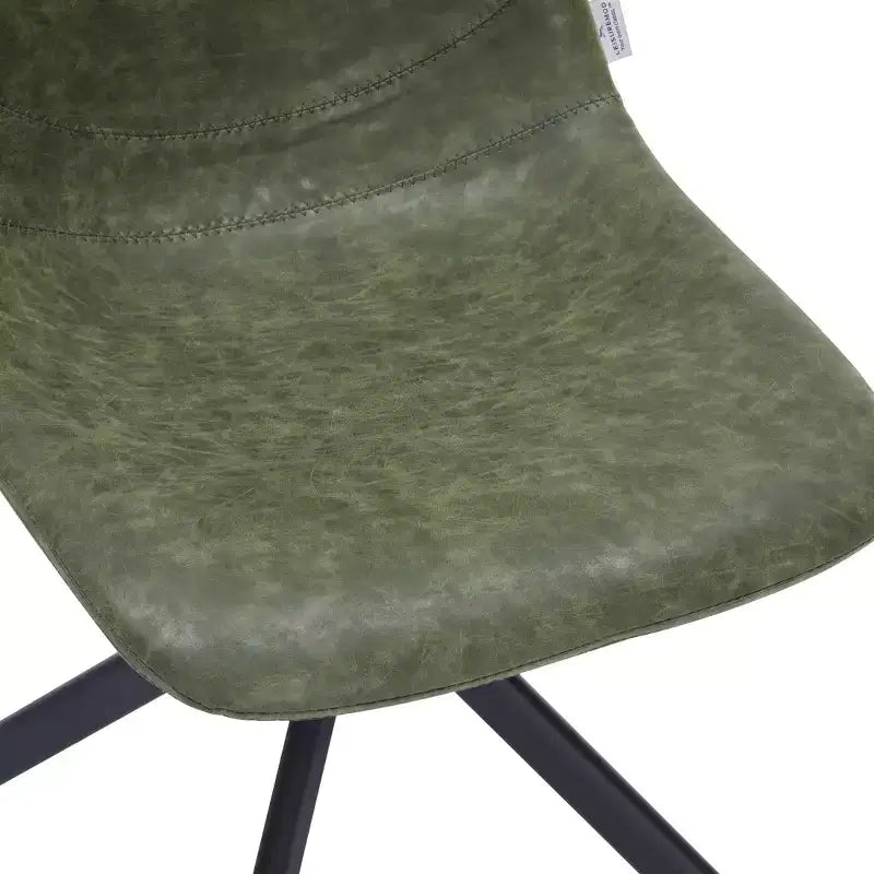 Sedia da pranzo LeisureMod in pelle con girevole a 360 gradi e gambe in ferro verniciato a polvere