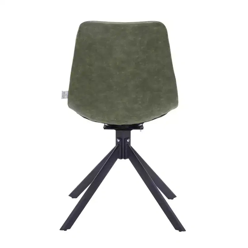 Sedia da pranzo LeisureMod in pelle con girevole a 360 gradi e gambe in ferro verniciato a polvere
