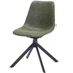 Sedia da pranzo LeisureMod in pelle con girevole a 360 gradi e gambe in ferro verniciato a polvere