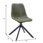 Sedia da pranzo LeisureMod in pelle con girevole a 360 gradi e gambe in ferro verniciato a polvere