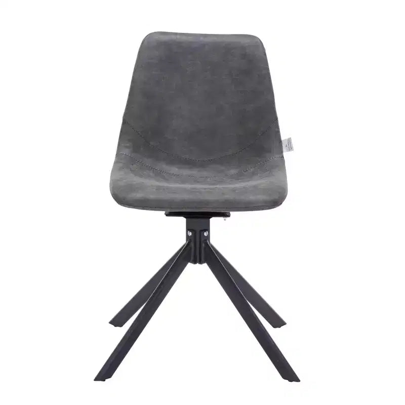 Sedia da pranzo LeisureMod in pelle con girevole a 360 gradi e gambe in ferro verniciato a polvere