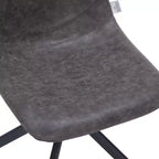 Sedia da pranzo LeisureMod in pelle con girevole a 360 gradi e gambe in ferro verniciato a polvere