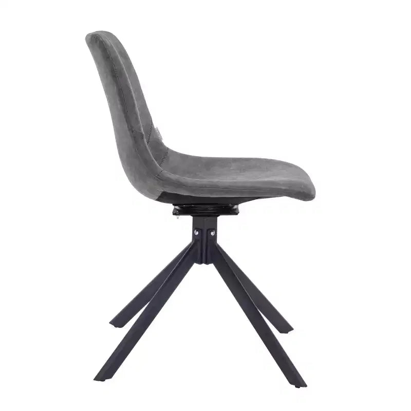 Sedia da pranzo LeisureMod in pelle con girevole a 360 gradi e gambe in ferro verniciato a polvere