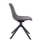 Sedia da pranzo LeisureMod in pelle con girevole a 360 gradi e gambe in ferro verniciato a polvere