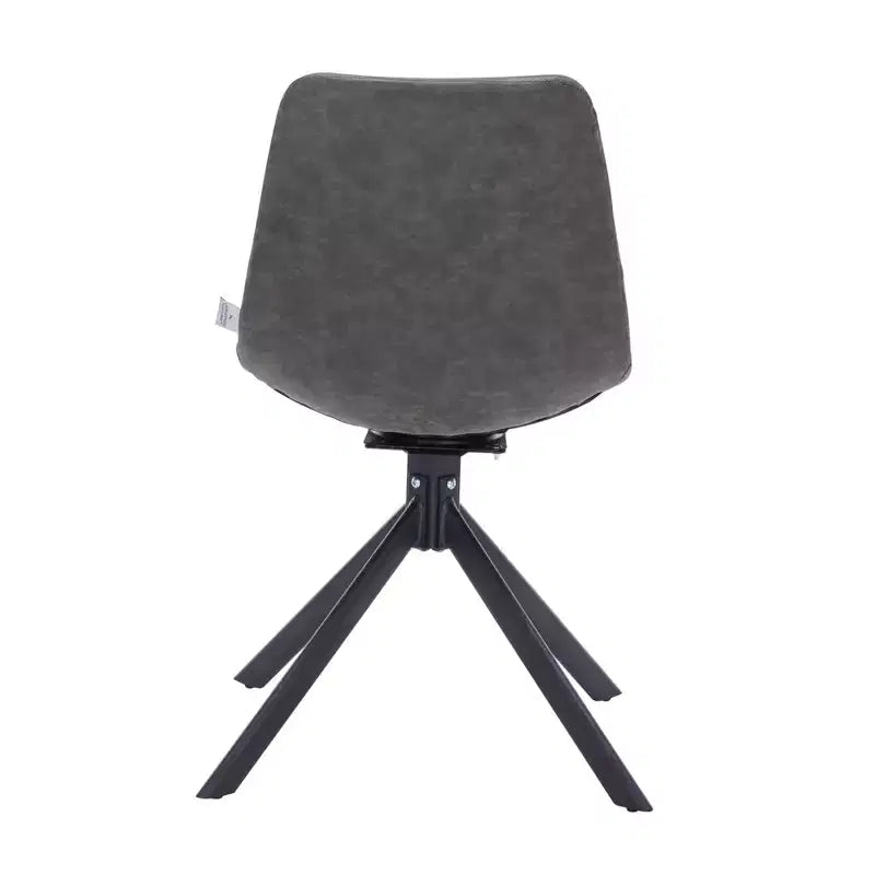 Sedia da pranzo LeisureMod in pelle con girevole a 360 gradi e gambe in ferro verniciato a polvere