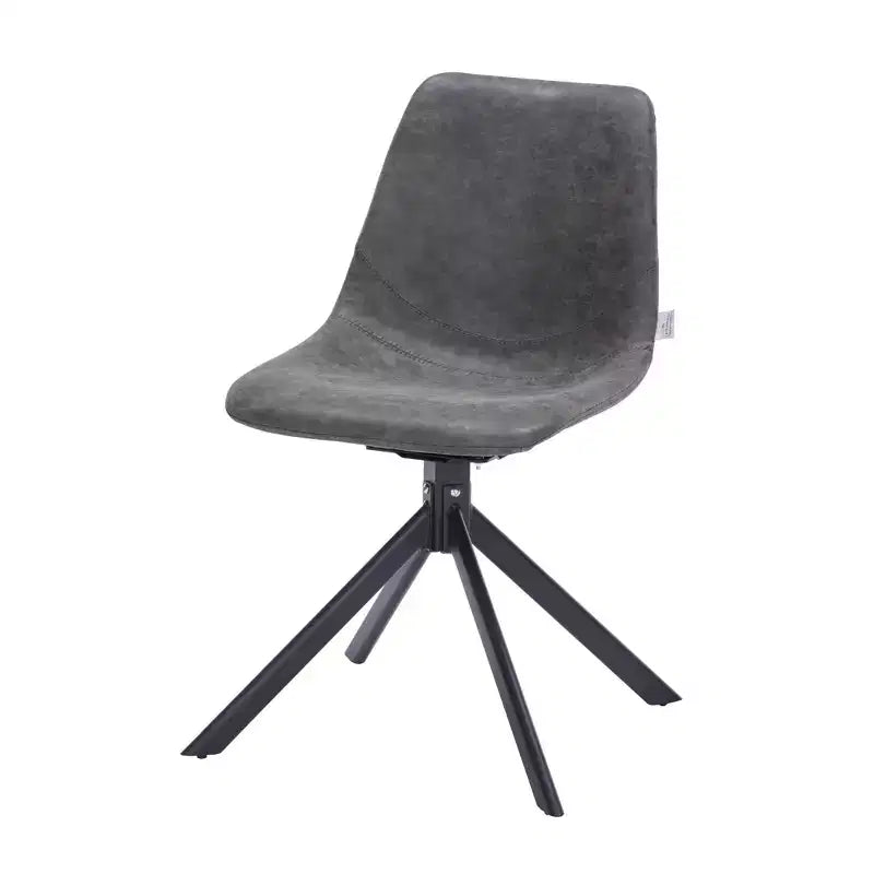 Sedia da pranzo LeisureMod in pelle con girevole a 360 gradi e gambe in ferro verniciato a polvere
