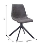 Sedia da pranzo LeisureMod in pelle con girevole a 360 gradi e gambe in ferro verniciato a polvere