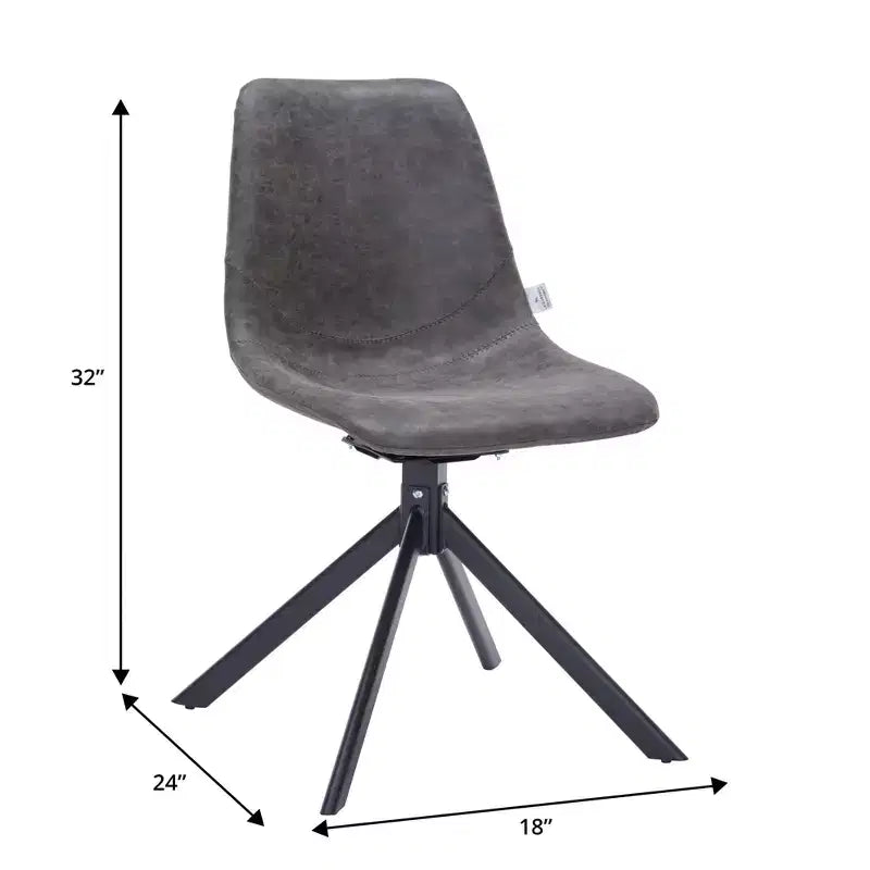 Sedia da pranzo LeisureMod in pelle con girevole a 360 gradi e gambe in ferro verniciato a polvere